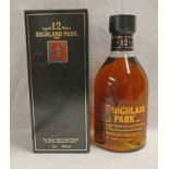 1 BOTTLE HIGHLAND PARK 12 YEAR OLD SINGLE MALT WHISKY WITH SCREEN PRINT LABEL - 75CL, 40% VOL.