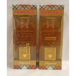 2 DRAMBUIE CUT GLASS DECANTERS IN ORIGINAL SEALED BOXES