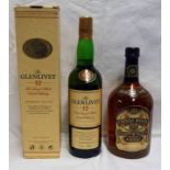 2 BOTTLES : 1 BOTTLE GLENLIVET 12 YEAR OLD PURE SINGLE MALT WHISKY - 70CL,