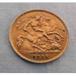 1911 GEORGE V HALF SOVEREIGN,