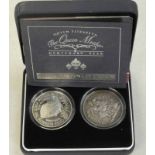 2000 QUEEN ELIZABETH THE QUEEN MOTHER CENTENARY YEAR 2 CROWN SET WITH 1900 VICTORIA CROWN AND 2000