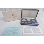 1973 FIRST NATIONAL COINAGE OF BARBADOS PROOF SET, IN CASE OF ISSUE WITH C.O.A..