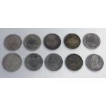 SELECTION OF WORLDWIDE SILVER COINS TO INCLUDE 1903 HAMBURG 5 MARK, 1870 BELGIUM 5 FRANCS,