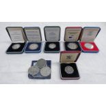 SELECTION OF VARIOUS UK SILVER PROOF COINS TO INCLUDE 1977,1981 & 1993 CROWNS,
