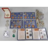 SELECTION OF VARIOUS UK & FOREIGN COINAGE TO INCLUDE 1953 MEXICO PESOS COUNTERMARKED 'ANGUILLA