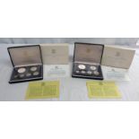 2 X 1973 FIRST COINAGE OF THE BRITISH VIRGIN ISLANDS PROOF SET, BOTH IN CASE OF ISSUE WITH C.O.A.