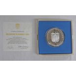 1974 PANAMA 20 BALBOAS SILVER PROOF COIN, IN CASE OF ISSUE WITH C.O.A.