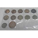 SELECTION OF VARIOUS UK SILVER COINAGE TO INCLUDE 4 VICTORIA HALF CROWNS WITH 1891, 1892,