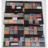 8 STOCKCARDS OF BULGARIA 1930'S MINT SETS INCLUDING 1933 BALKAN OLYMPIADE SG 326-332,