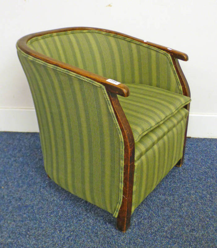 LATE 19TH CENTURY OAK FRAMED CHILDS TUB CHAIR