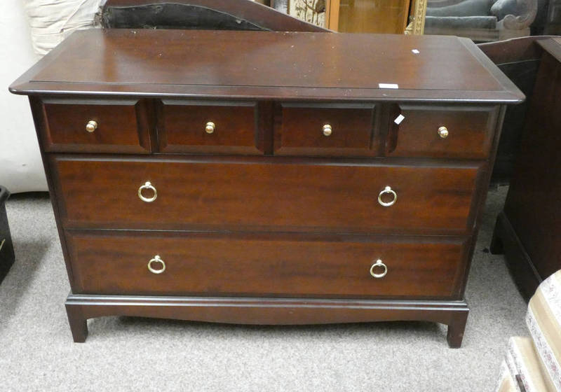 STAG MAHOGANY CHEST OF 4 SMALL OVER 2 LONG DRAWERS - 71 CM TALL Condition Report: