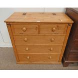 METAL LINED PINE BOX WITH LIFT TOP & FALSE DRAWER FRONT - 92 CM TALL X 95 CM WIDE