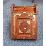 19TH CENTURY MAHOGANY COAL BOX WITH BRASS MOUNTS - 39 CM TALL