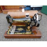 MAHOGANY CASED SINGER SEWING MACHINE NO.