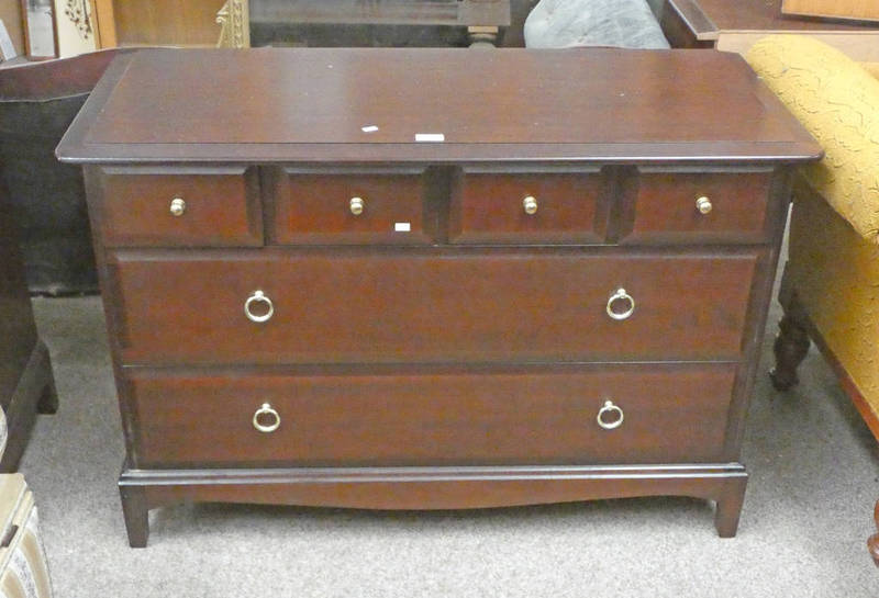 STAG MAHOGANY CHEST OF 4 SMALL OVER 2 LONG DRAWERS - 71 CM TALL Condition Report: