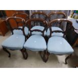 SET OF 6 19TH CENTURY ROSEWOOD DINING CHAIRS ON CABRIOLE SUPPORTS