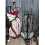 DYNATOUR GOLF BAG WITH CLUBS AND CADDY
