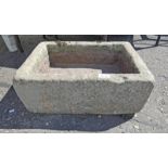 RECTANGULAR STONE GARDEN PLANTER Condition Report: Would hold water.