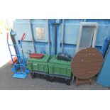 DANBQREN SACK BARROW, FOLDING GARDEN TABLE,