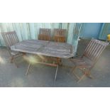 WOODEN GARDEN TABLE WITH 4 CHAIRS