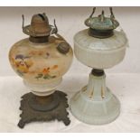 2 GLASS BODIED PARAFFIN LAMPS