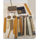 SELECTION OF VARIOUS FOLDING RULERS,