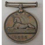 EGYPT 1882 MEDAL TO PRIVATE C. ALLPORT OF THE 1ST SOUTH STAFFORDSHIRE REGIMENT (1236.