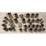 GOOD SELECTION OF VARIOUS PEWTER TO INCLUDE TANKARDS, HUMIFIER,