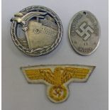 WW2 STYLE GERMAN STYLE BLOCKADE RUNNER BADGE,