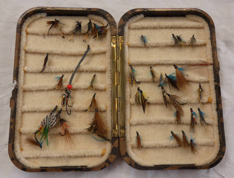 HARDY BROS NEVADA FLY BOX WITH CONTENTS OF FLIES
