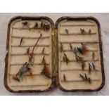 HARDY BROS NEVADA FLY BOX WITH CONTENTS OF FLIES