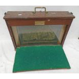 R STEEL & BRODIE BEE HIVE PORTABLE HIVE IN MAHOGANY FRAME WITH GLAZED INTERIOR WITH METAL PLAQUE