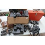 LARGE SELECTION OF VARIOUS BINOCULARS TO INCLUDE MAKERS SUCH AS PRINZ, TASCO, RANGER,