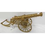 METAL CANON ON CARRIAGE WITH SPOKED WHEELS,