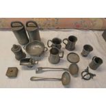 SELECTION OF VARIOUS PEWTER TO INCLUDE A PINT MARKED DUNDEE, THE GREAT WESTERN J BURDEN DUNDEE,