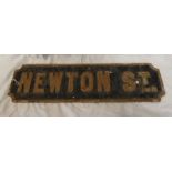 NEWTON STREET CAST METAL STREET SIGN, 56.