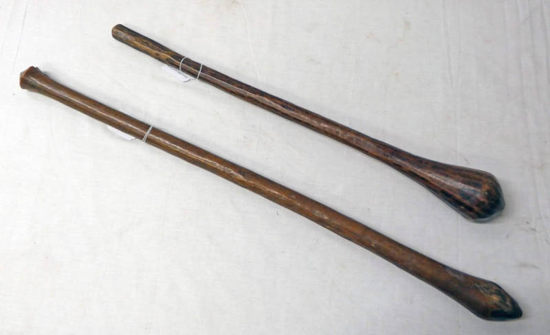 2 ETHNIC TRIBAL HARDWOOD CLUB/STICKS,