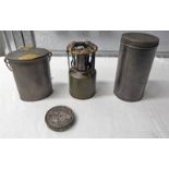 BRASS METAL MILK CAN FROM SOUTH MANCHESTER CREAMERY,