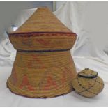 TWO EAST AFRICAN GRAINERY BASKETS 55CM TALL