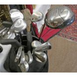 SET OF LEFT HANDED GOLF CLUBS, CALLAWAY BIG BERTHA X-12 IRONS, BIG BERTHA TITANIUM 454,