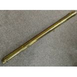 19TH CENTURY TWO DRAW BRASS TELESCOPE, 6CM OBJECT LENS,