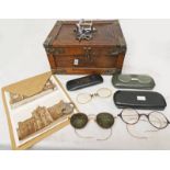 3 LIZARS LTD OPTICIANS GLASSES CASE WITH VARIOUS GLASSES, NATIONAL WAR MEMORIAL,