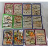 6 FOX BOX FLY BOXES WITH CONTENTS OF VARIOUS FLIES