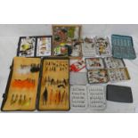 SELECTION OF FLY TINS WITH CONTENTS OF FLIES