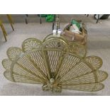 19TH CENTURY STYLE EXPANDING BRASS FIREGUARD WITH PIERCED DECORATION