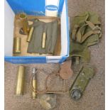 STANDARD PORTABLE FIELD TELEPHONE, WW2 40 MM SHELL, 20 MM SHELL,