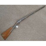 12-BORE PERCUSSION DOUBLE BARREL SPORTING GUN POSSIBLY BY WEST OF LONDON, 72.