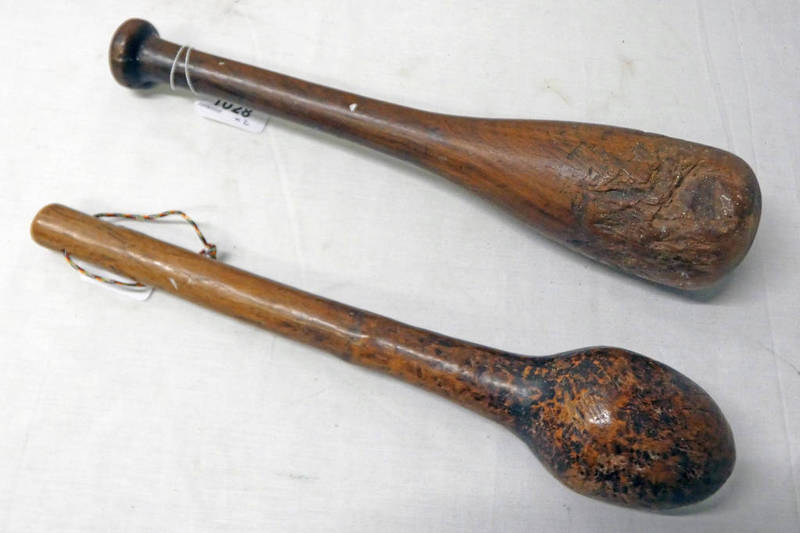 2 HARDWOOD ETHNIC TRIBAL CLUBS,