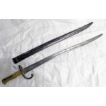 FRENCH 1866 CHASSEPOT YATAGHAN SWORD BAYONET STAMPED A & A5 ON BLADE RICASSO,