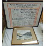 GREAT WESTERN & SOUTH EASTERN & CHATHAM RAILWAYS POSTER, MORTON, BURT 7 SONS LTD PRINTERS,